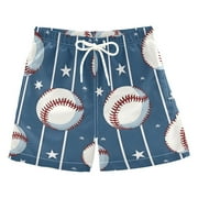 Baseball Stars Stipes Boys' Swim Trunks Board Shorts Beach Pants Bathing Bottoms 2T