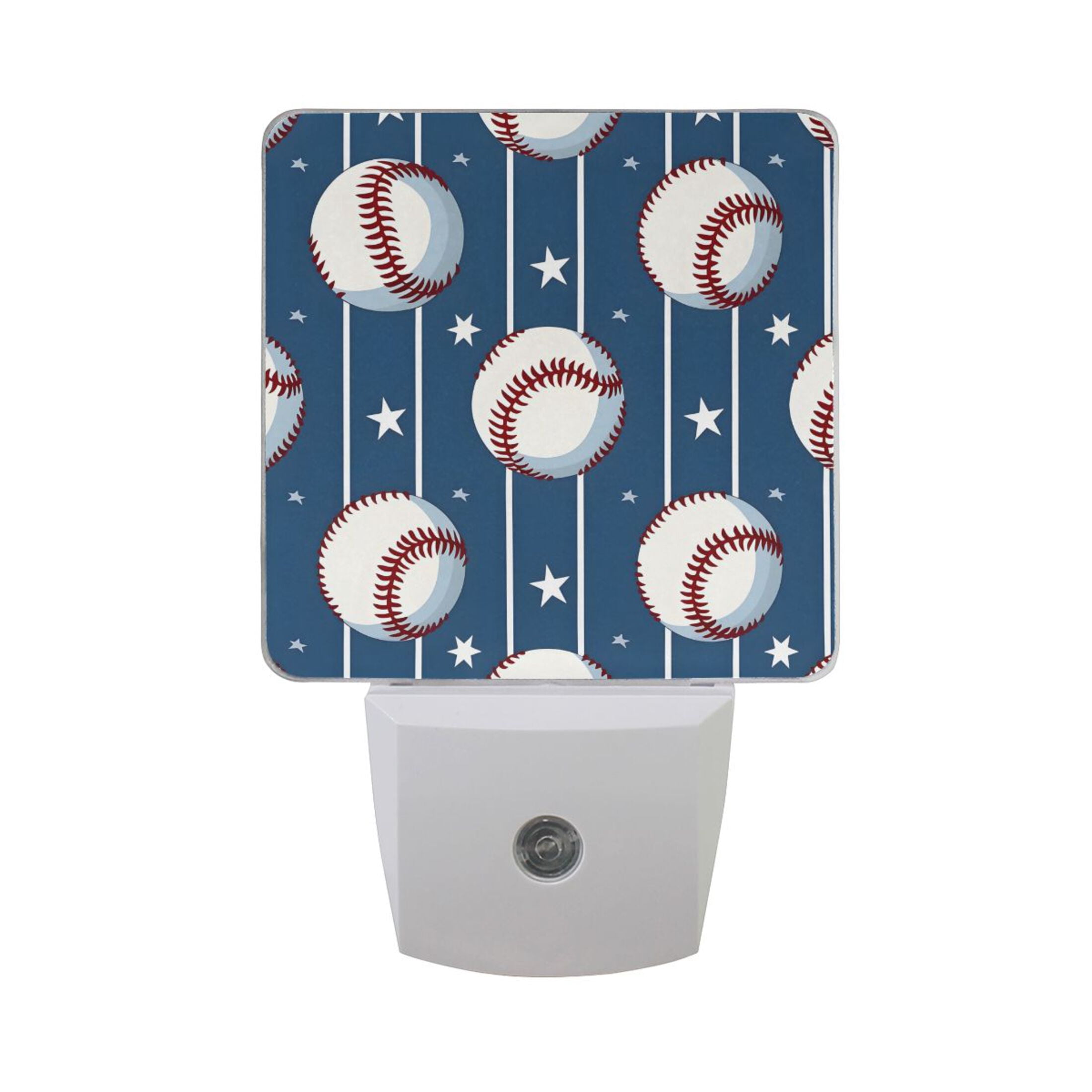 Baseball Stars Stipes LED Night Light with Smart Sensor Plug Into Wall ...