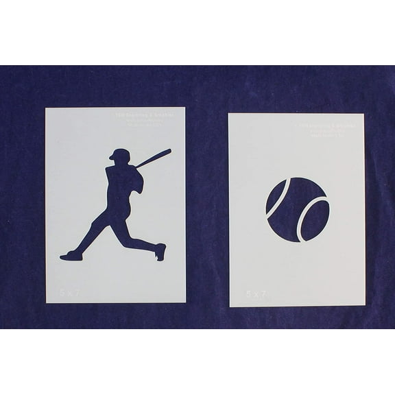 Baseball Stencils 2 Piece Set 5 x 7 Inches
