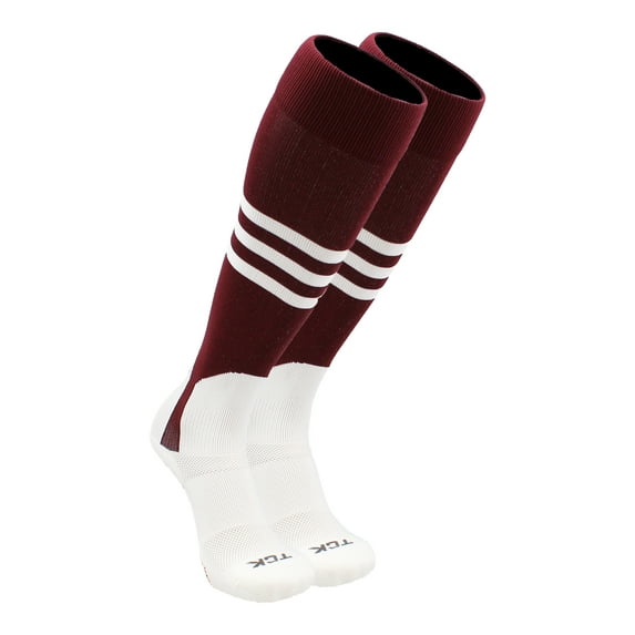 Baseball Stirrup Socks Pattern B (Maroon/White, X-Large) - Maroon/White,X-Large