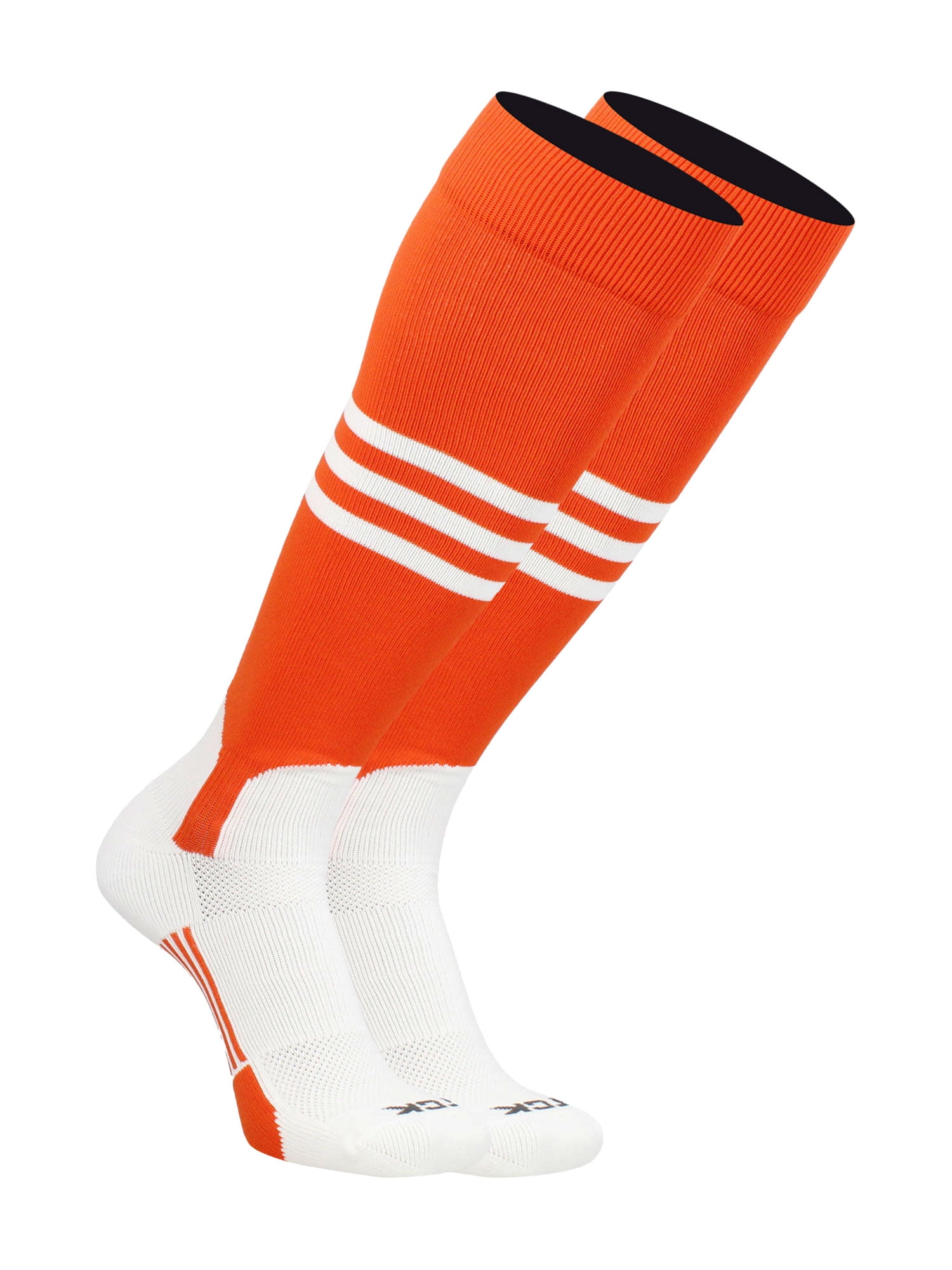 Baseball Stirrup Socks Pattern B (Orange/White, XLarge)