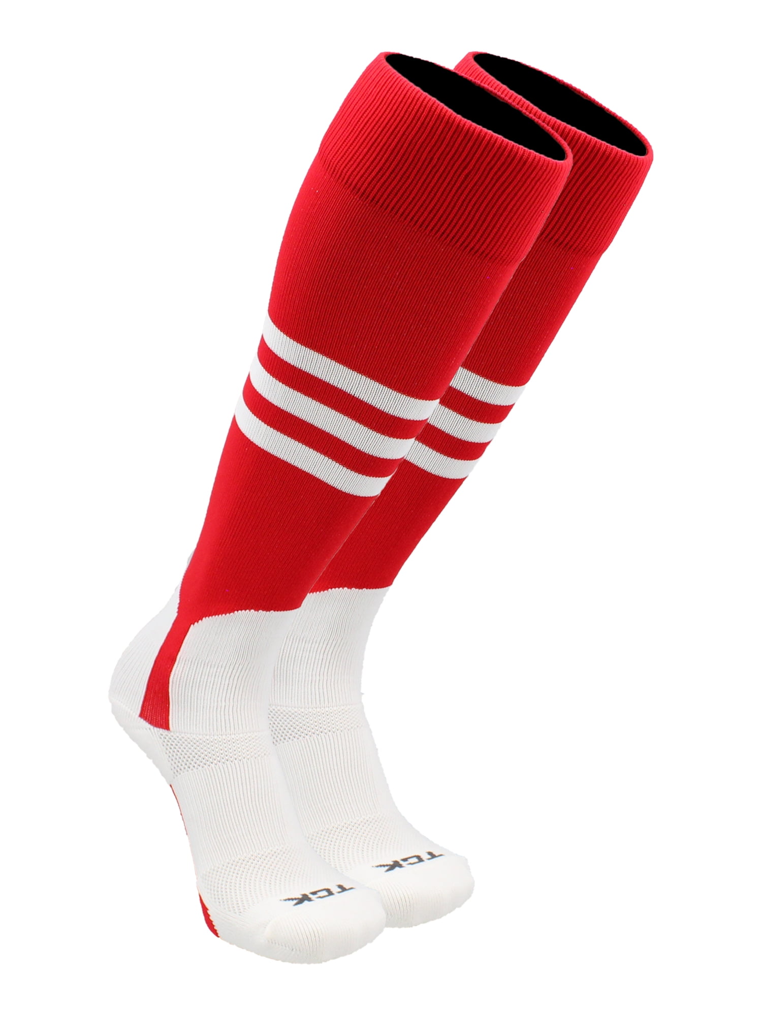 Baseball Stirrup Socks Pattern B Maroon White Large Maroon