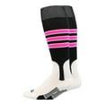 thumbnail image 1 of TCK Baseball Stirrup Socks with Stripes - Black/White/Hot Pink, Small, 1 of 2