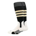 thumbnail image 1 of TCK Baseball Stirrup Socks with Stripes - Black/White/Vegas Gold, Medium, 1 of 2
