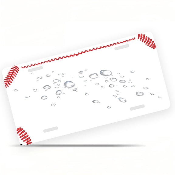 Baseball Stitch Border Front License Plate, Metal License Plate, Funny Standard Plates Personalized Novelty Decorative For Men/Women/Boys/Girls Car 6×12 Inch