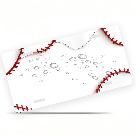 Baseball Stitches Front License Plate, Metal License Plate, Funny Standard Plates Personalized Novelty Decorative For Men/Women/Boys/Girls Car 6×12 0 Inch