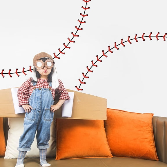 Baseball Stitching Wall Stickers Baseball Stitching Vinyl Wall Decals Adhesive Sticker DIY Vinyl Art Decorations