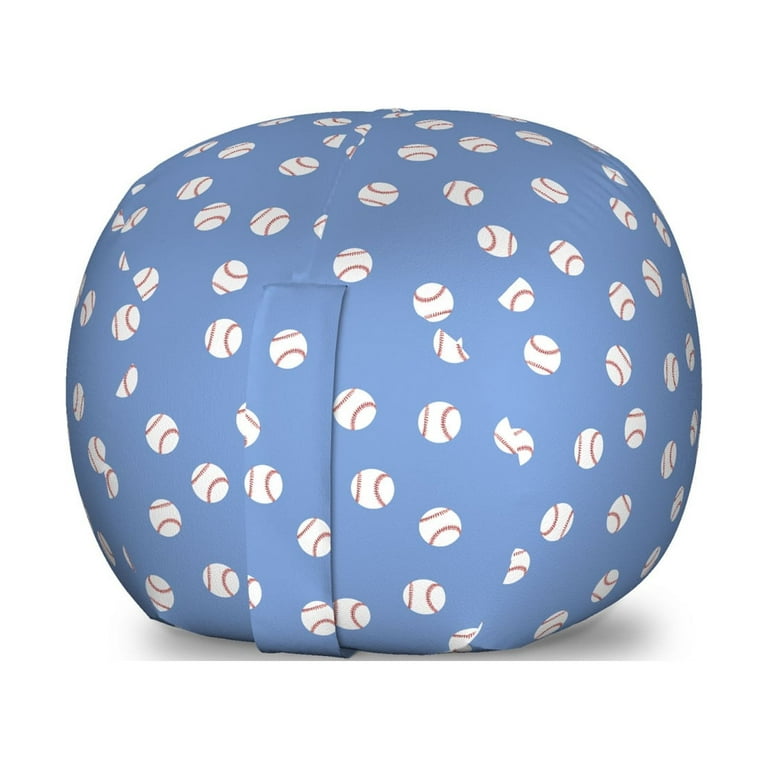 Baseball Storage Toy Bag Chair, Balls on Blue Toned Background Softball  Themed Illustration, Stuffed Animal Organizer Washable Bag, Small Size,  Vermilion Pale Blue, by Ambesonne 