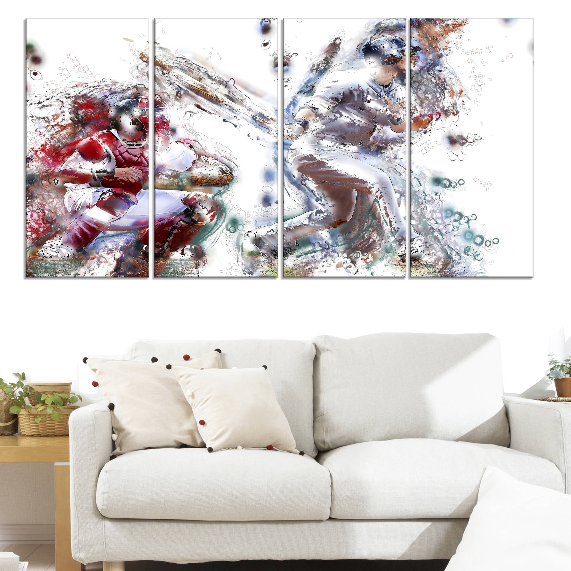 Baseball Strike, 4 Panels, 48" x 28"
