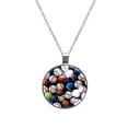 thumbnail image 1 of Baseball Stunning Glass Design Circular Pendant Necklace - Unique Jewelry Gift for Her, 1 of 5