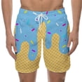 thumbnail image 1 of Baseball Style Ice Cream Shorts Beach Vacations Trunks Sky Blue M, 1 of 6