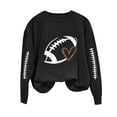 thumbnail image 1 of Baseball Sweatshirts Womens Teen Girls Crewneck Loose Long Sleeve Pullover Tops Lightweight Casual Fall Clothes (M, Black 01), 1 of 4