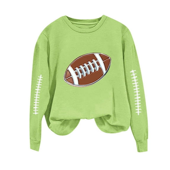 Baseball Sweatshirts Womens Teen Girls Crewneck Loose Long Sleeve Pullover Tops Lightweight Casual Fall Clothes (S, Green)