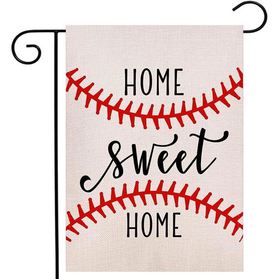 Baseball Sweet Bat Ball Sport Softball Garden Flag 12 x 18 Inch Double Sided Burlap Outdoor Decor