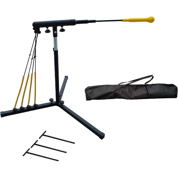Baseball Swing Trainer with 4 Power Bands,Batting Swing Trainer for Baseball & Softball,Height Adjustable 29-44 inches Baseball  Equipment Improve Power,Speed & Carry Bag