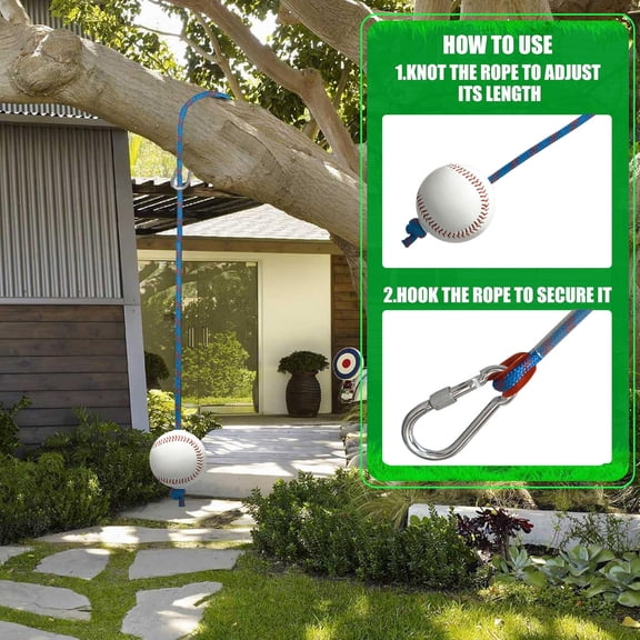 Baseball Swing Training Rope, Hanging Batting Practice Equipment for Softball Players, Essential Tool for Enhancing Bat Speed and Hitting Accuracy