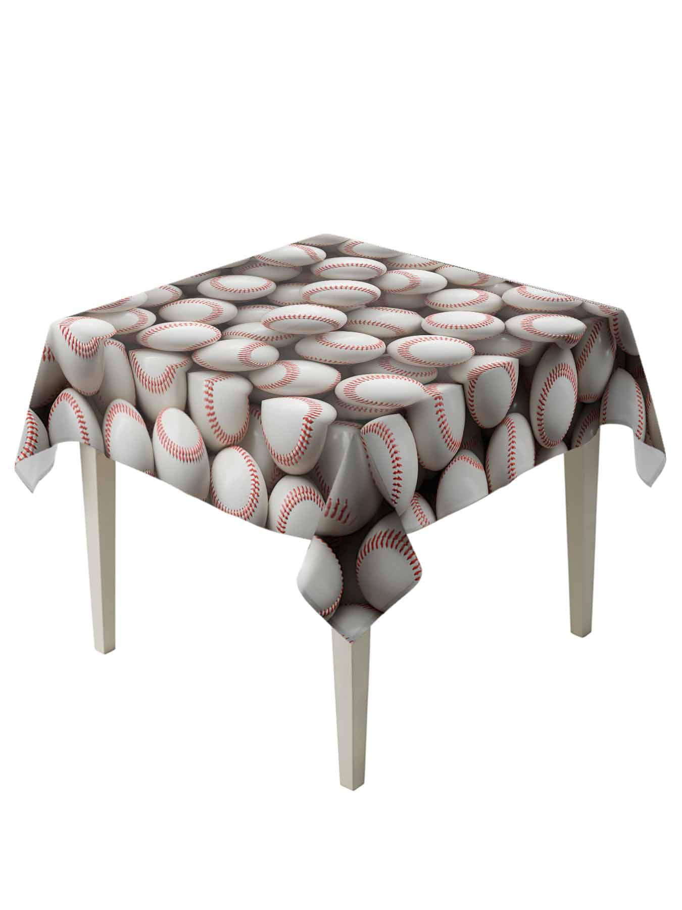 Baseball Table Cloth, Waterproof Tablecloth for Square Tables, White ...