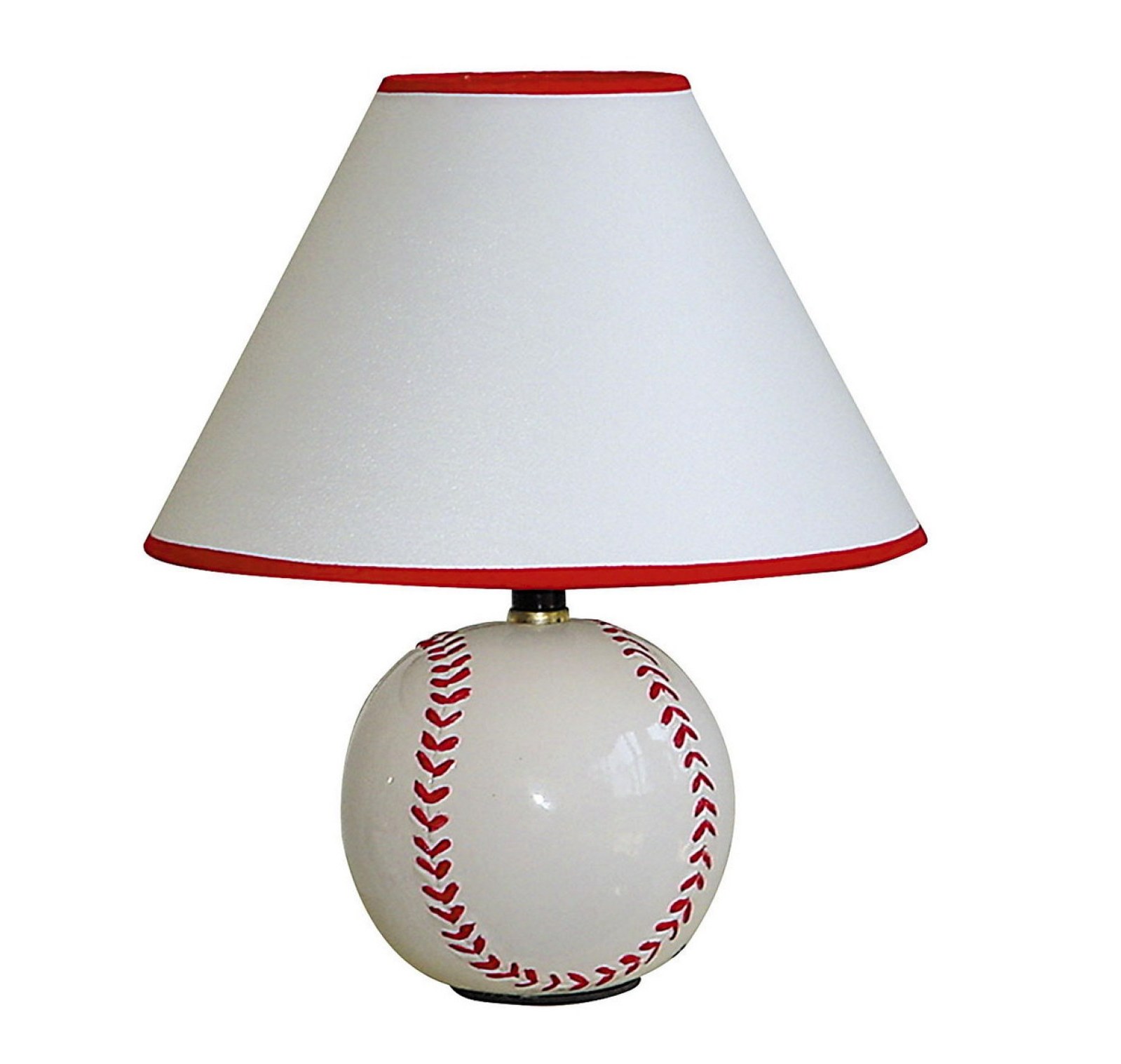 Baseball Table Lamp 12" Ceramic Desk Lamp with Linen Shade - Bedside ...