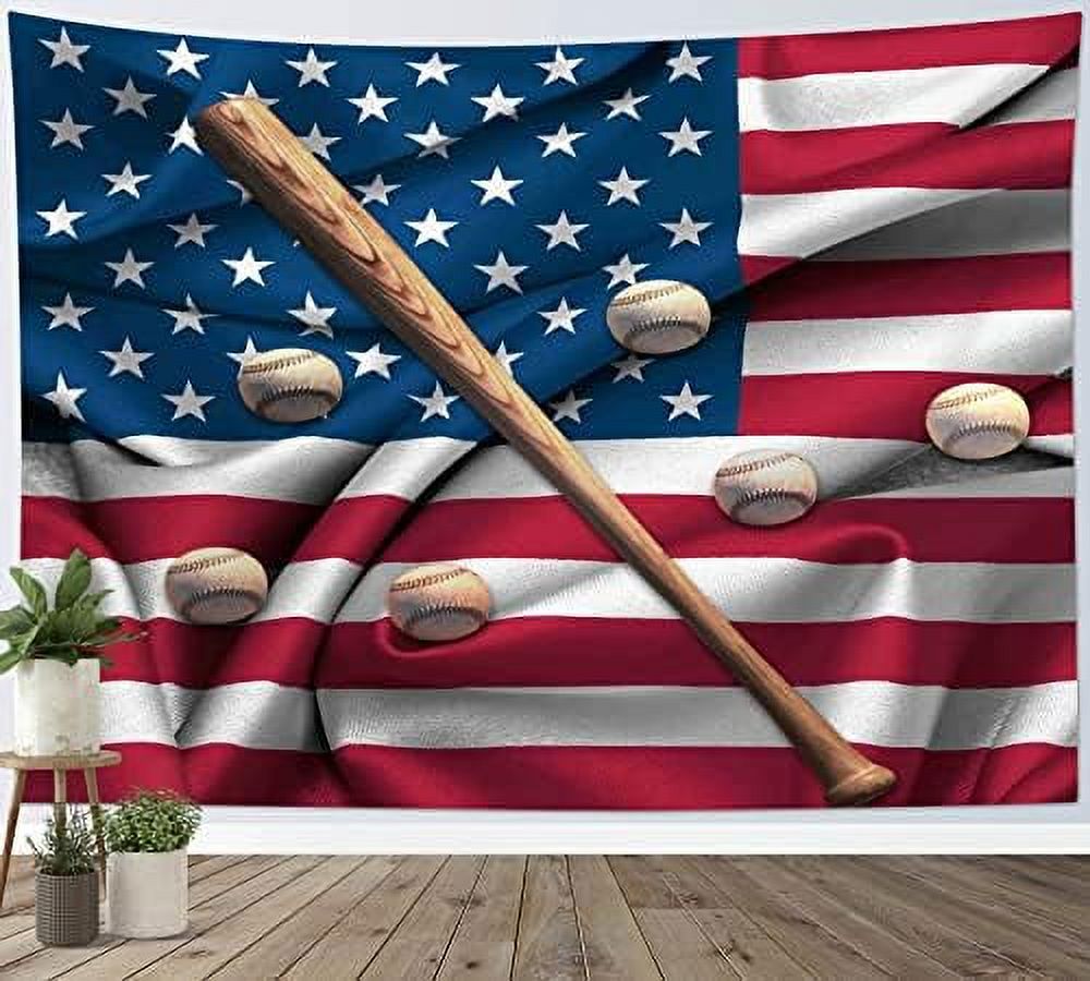 Baseball Tapestry American Flag Tapestry Wall Hanging Sport Tapestries