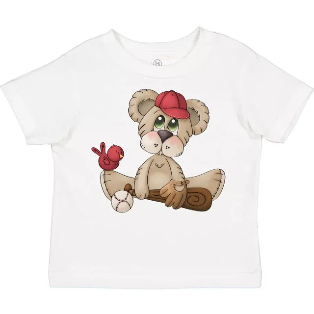 Baseball Teddy Bear Toddler T-Shirt Cap Red Bird Bat Child Preschooler ...