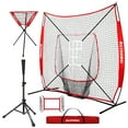 thumbnail image 1 of Baseball Tee Set, Baseball Traning Set with 7*7' Backstop Net and Baseball Batting Tee, Baseball Practice Set with Ball Caddy and Storage Bag, Bonus Strike Zone, Portable and Foldable, 1 of 9