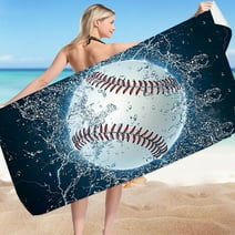 Baseball Tennis Beach Towel Double Sided Velvet Quick Drying Printed Beach Towel Adult Bath Towel Microfiber Beach Towel