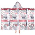 thumbnail image 1 of Baseball Terms and Icons Pattern Hooded Bath Towel，60"x35" for Ages 3 To 12 Kids, Quick Dry Lightweight Soft Microfiber Hood Beach Towel Cover Up for Kids, 1 of 7