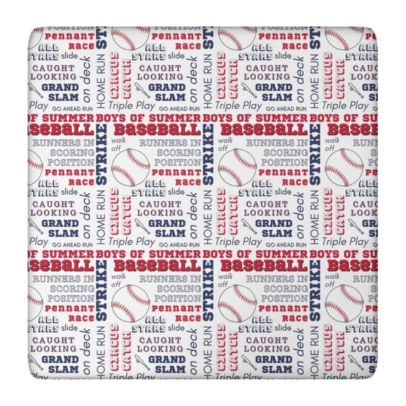 Baseball Terms and Icons Pattern Square Fitted Tablecloth with Elastic Edge,Square Table Cover,Washable Elastic Table Cover for Home Kitchen Party Decor 36"x36"