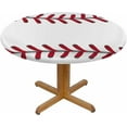 thumbnail image 1 of Baseball Texture Round Tablecloth Sport Circle Waterproof Oil-Proof Table Cover Table Cloth for Indoor Dining, Outdoor Picnic Parties, Camping,Fits for Table 40-44" Inches, 1 of 4