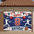 thumbnail image 1 of Baseball Theme Baseball Birthday Banner Red Blue Color 8th Birthday Display 8th Number Design Sports Helmet Print Backdrop for Kids Birthday Party Baseball Themed Celebration 8th Birthday Event, 1 of 9