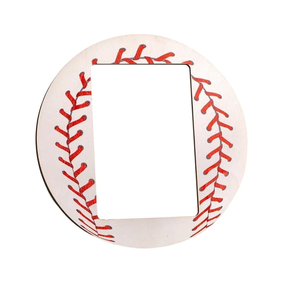 Baseball Theme Wooden Picture Frame for Desktop, Sports Style Photo Display Holder for Home Decor, Decorative Baseball Frame Gift for Boys Sports Parties and Rooms, T