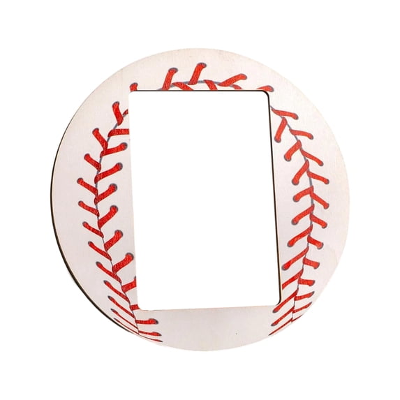 Baseball Theme Wooden Picture Frame for Desktop, Sports Style Photo Display Holder for Home Decor, Decorative Baseball Frame Gift for Boys Sports Parties and Rooms, T