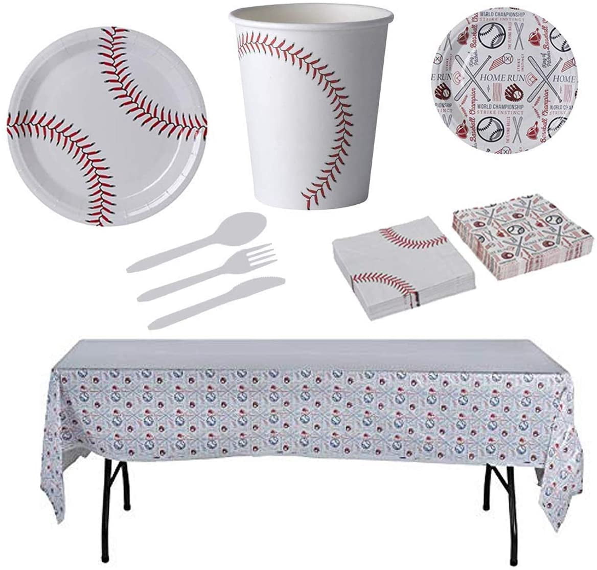 Baseball Themed Party Supplies Bundle Serves 32 - Walmart.com