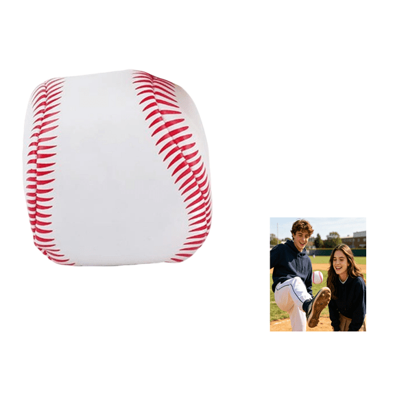 Baseball-Themed Pattern Soft Sandbag Ball –2.76 Inch Handmade Stylings Fidget Squeeze Ball for Stress Relief,Athletic Coordination Training Ball,Outdoor Throwing Game for Adults & Family