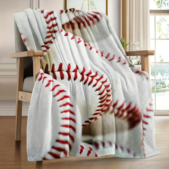 Baseball Throw Blanket, Bed Blanket, Warm Cozy Soft Blanket For Couch Bed Sofa Office Camping