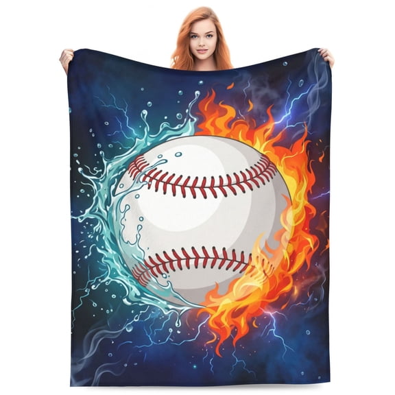 Baseball Throw Blanket, Cool Baseball Pattern Blanket, Ultra Soft Cozy Lightweight Blanket for Sofa, Couch, Bedroom, Office Decor 50x40