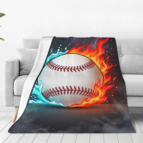 Baseball Throw Blanket, Cool Baseball Pattern Blanket, Ultra Soft Cozy Lightweight Blanket for Sofa, Couch, Bedroom, Office Decor 50x40