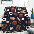 thumbnail image 1 of Baseball Throw Blanket Gifts for Boys, Blue Baseball Soft Cozy Plush Flannel Blanket for Kids Bedroom, Baseball Sport Fleece Fuzzy Blanket with Stars for Toddler Couch Bed Sofa Decor 30"x40", 1 of 7