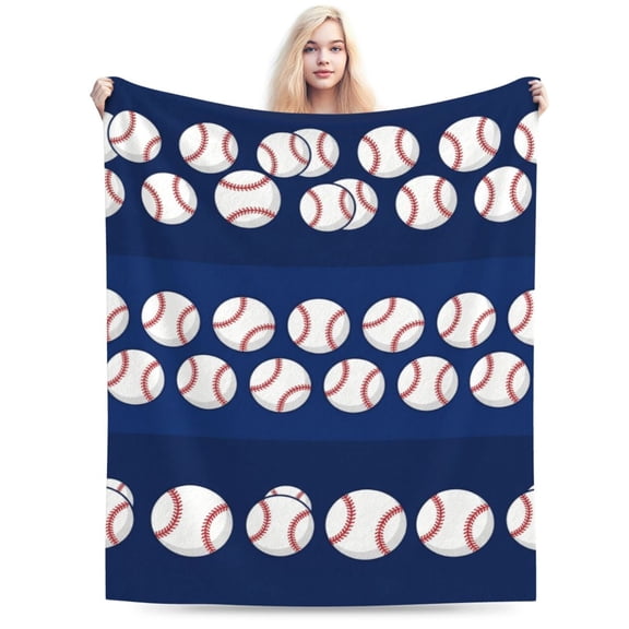 Baseball Throw Blanket, Super Soft Cozy Warm Blanket for Couch, Sofa, Bed, All Season Home Decor Gift for Sports Lovers 50"x40"