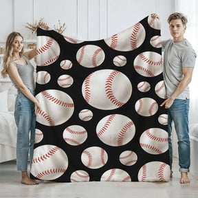 Baseball Throw Blanket UltraSoft Lightweight Flannel Blanket All Season Perfect Gift For Birthday/Graduation Present Home, Travel, Game Day Accessory