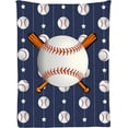 thumbnail image 1 of Baseball Throw Blanket for Couch Lightweight Plush Fuzzy Cozy Soft Blankets Quilt Decorative Sofa Travel 50"x40" for Kids, 1 of 6