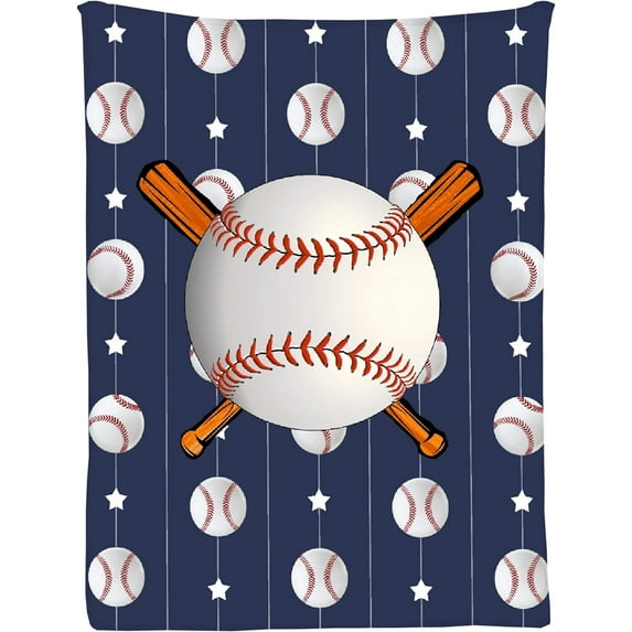 Baseball Throw Blanket for Couch Lightweight Plush Fuzzy Cozy Soft Blankets Quilt Decorative Sofa Travel 50"x40" for Kids