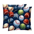thumbnail image 1 of Baseball Throw Pillow Inserts Set Covers of 2 Decorative Velvet Throw Pillows with Unique Patterns - 16x16, 18x18, 20x20 Inches for Home Decor and Gifts, 1 of 6