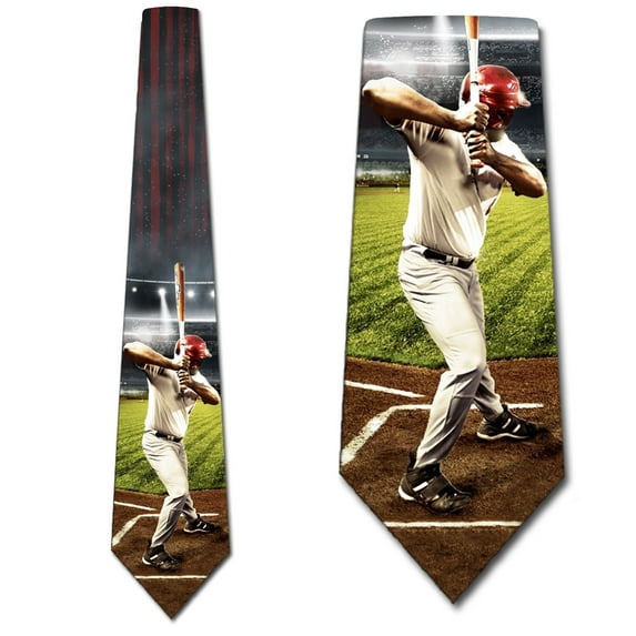 Baseball Ties Mens Sports Necktie Batter Up Tie by Three Rooker