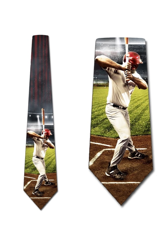 Baseball Ties Mens Sports Necktie Batter Up Tie by Three Rooker