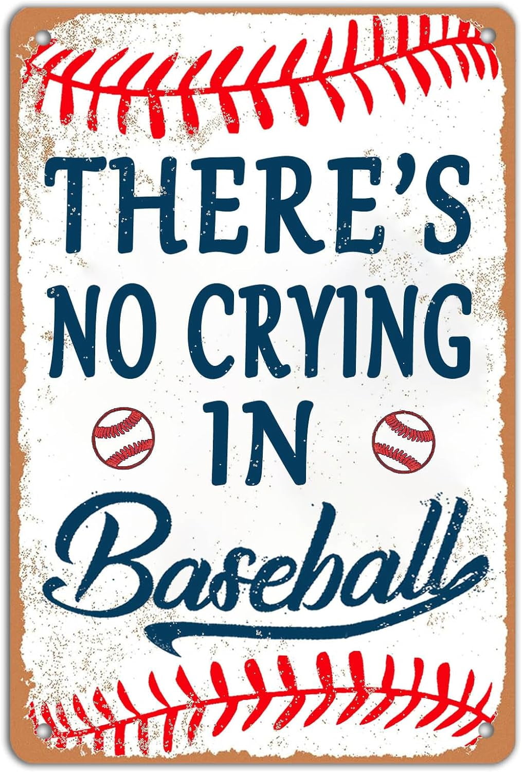 Baseball Tin Sign Vintage Baseball Wall Decor Baseball Sports Metal ...