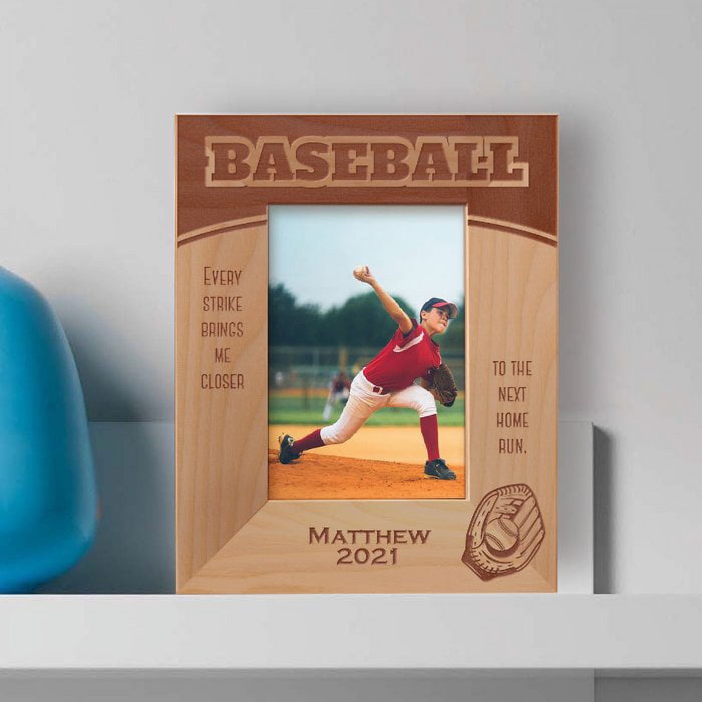 Baseball To The Next Home Run Personalized Wooden Frame 3 1/2