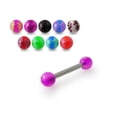 thumbnail image 1 of Baseball Tongue Ring/Snake Eyes/Nipple UV 14G (1.6mm) Acrylic (MAGENTA NEON ORANGE) (B/4/5), 1 of 2