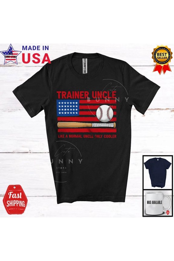 Baseball Trainer Uncle Definition Cooler, Father'S Day Usa Flag, Sport Shirt