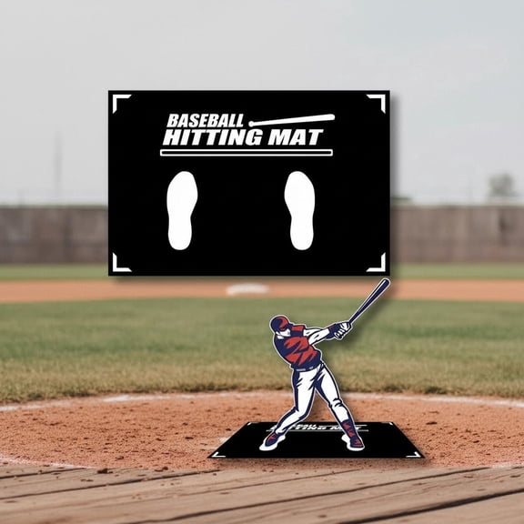 Baseball Training Mat, T Ball, Baseball and Softball Batter Stance Training Mat, Batting Mat